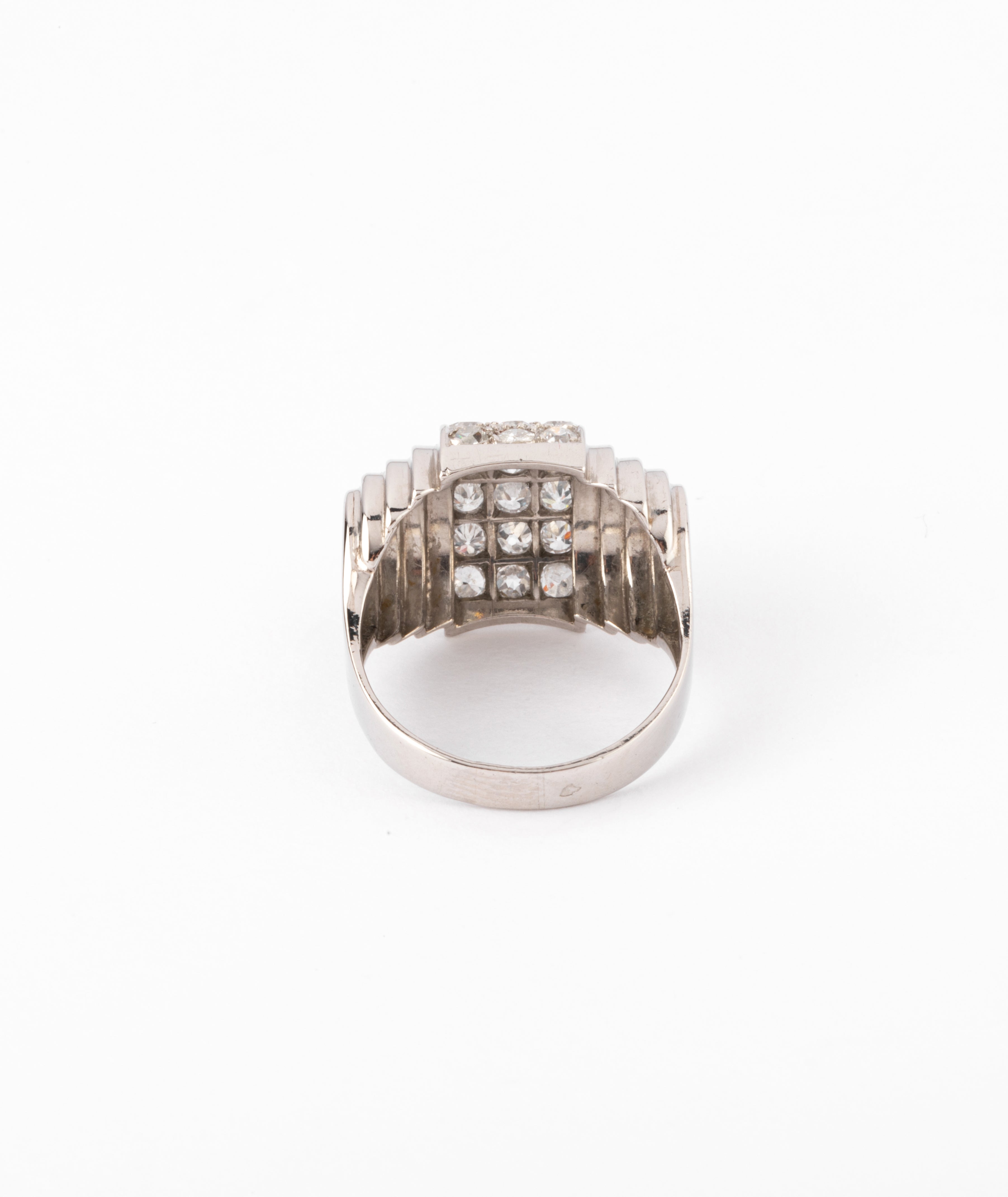 Platinum and tiered diamond ring