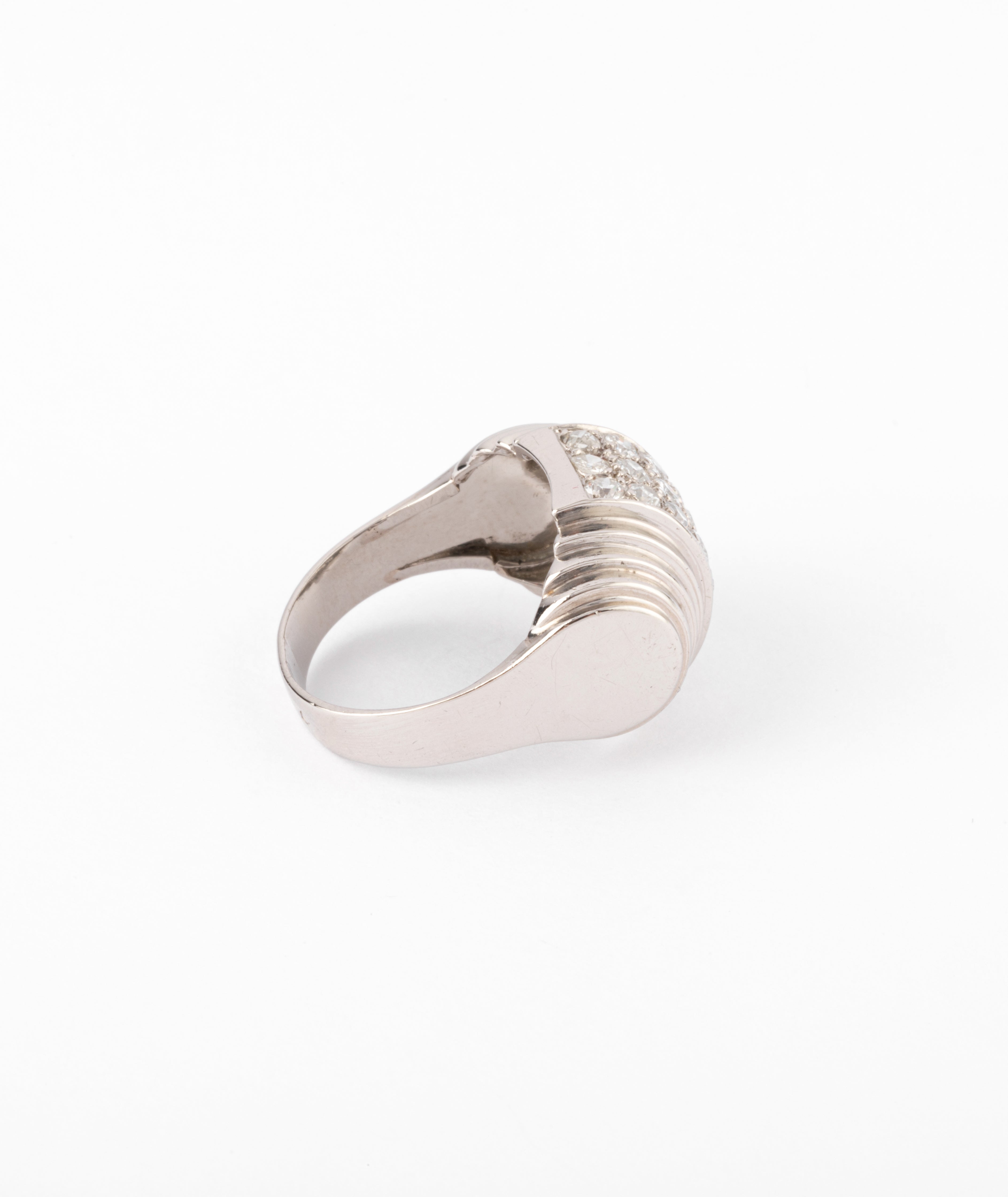 Platinum and tiered diamond ring