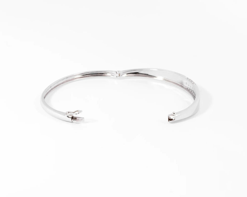 White gold and diamond bangle bracelet