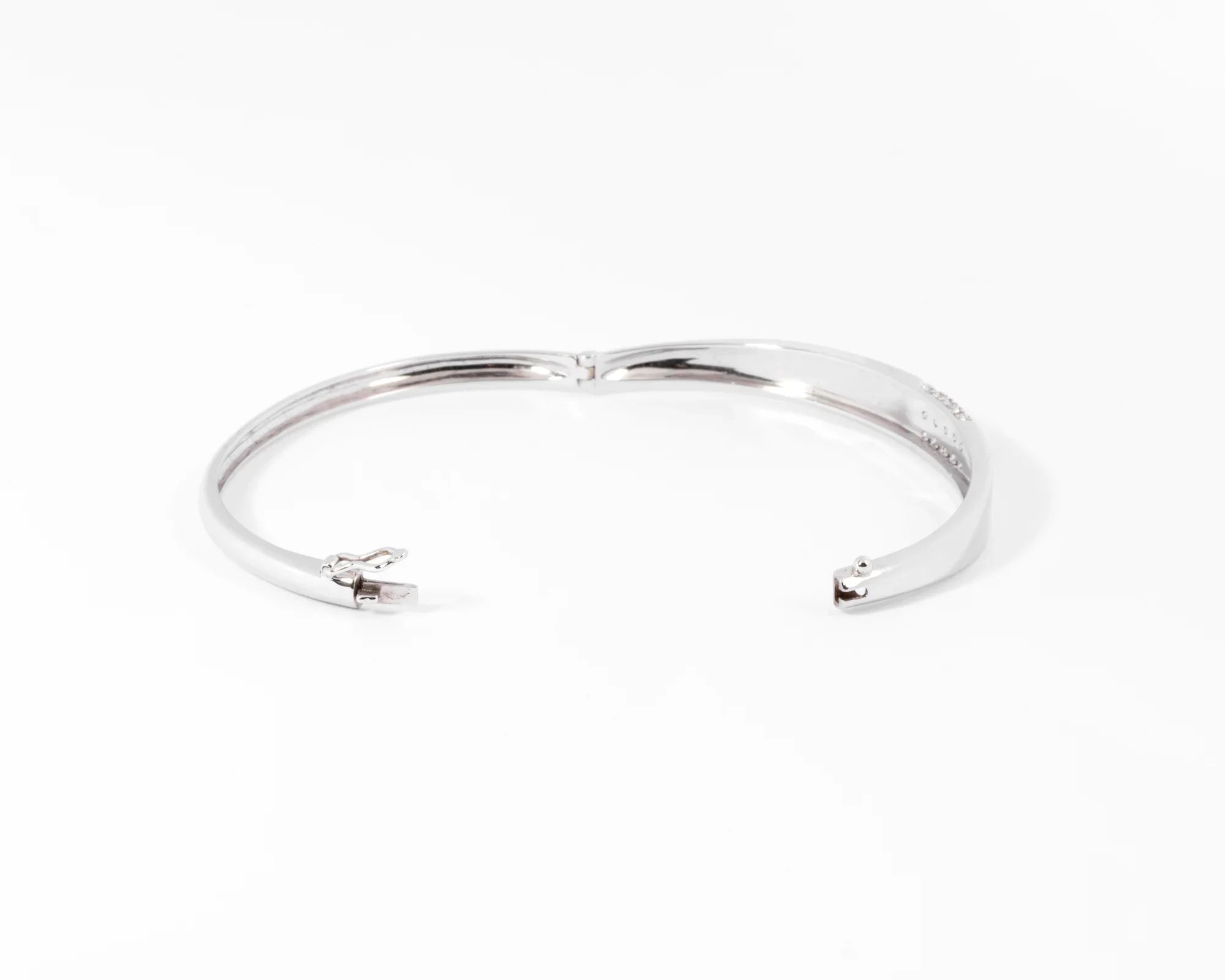 White gold and diamond bangle bracelet