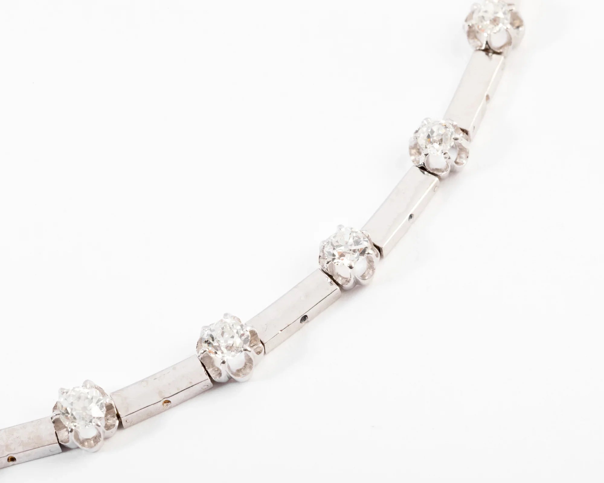 1960s white gold and diamond necklace
