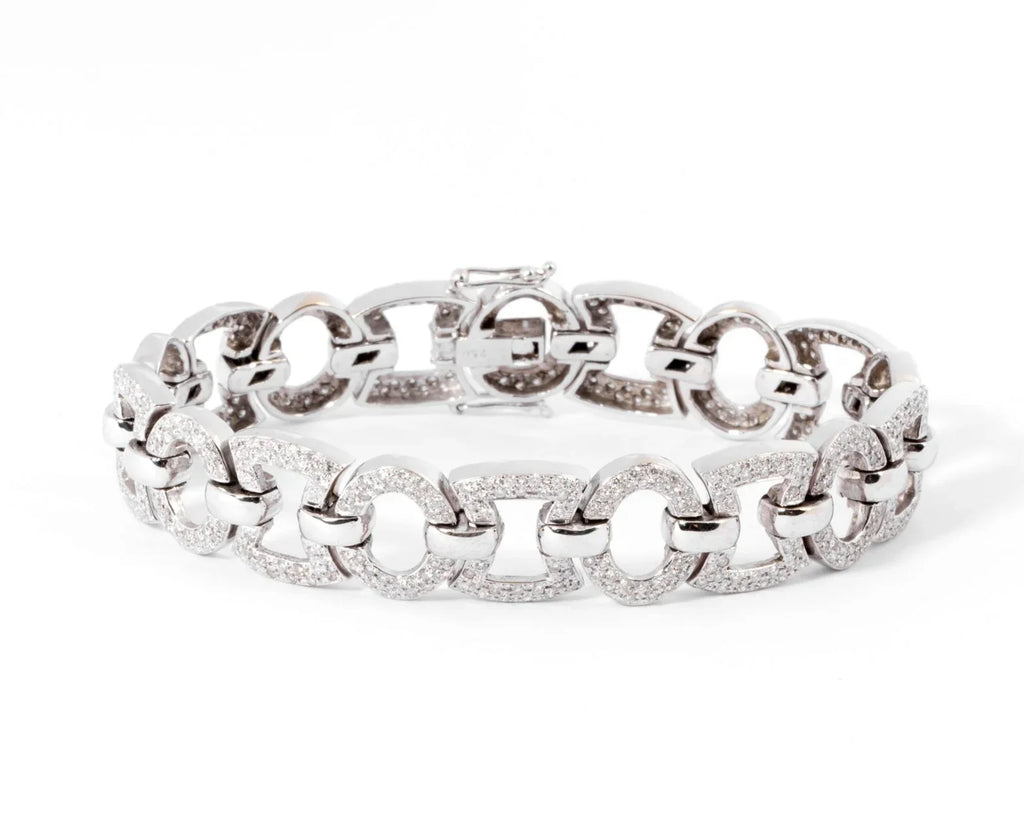 Grey gold and diamond bracelet
