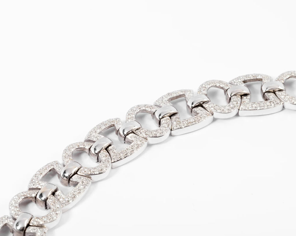 Grey gold and diamond bracelet