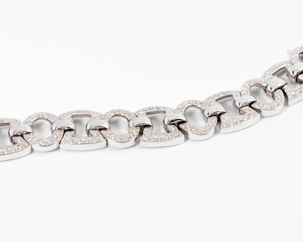 Grey gold and diamond bracelet