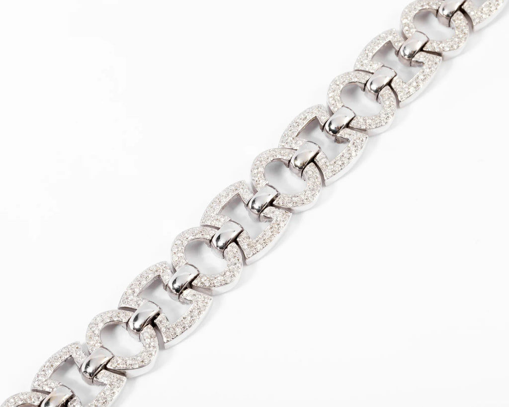 Grey gold and diamond bracelet