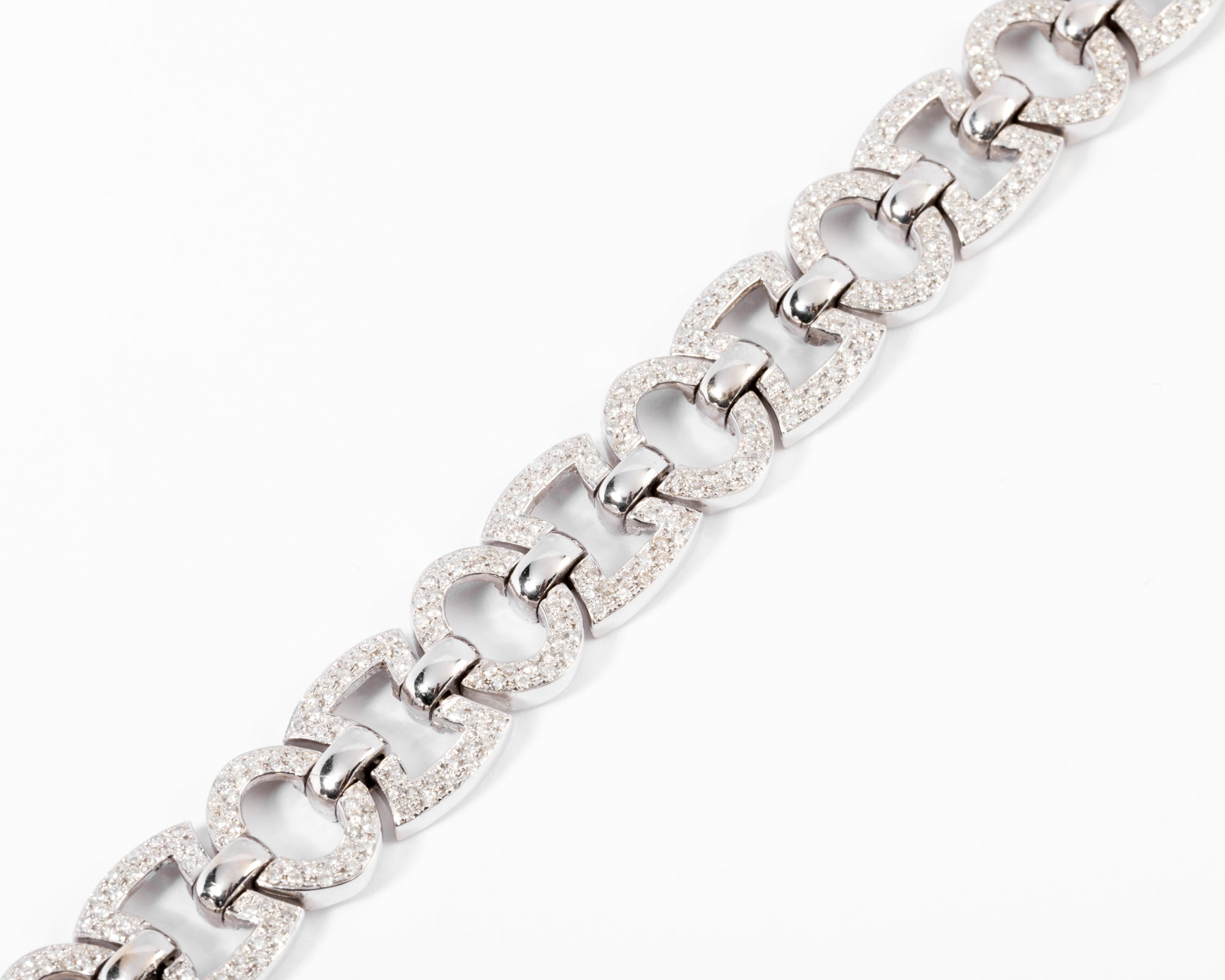 Grey gold and diamond bracelet