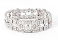 Art Deco platinum bracelet entirely paved with diamonds