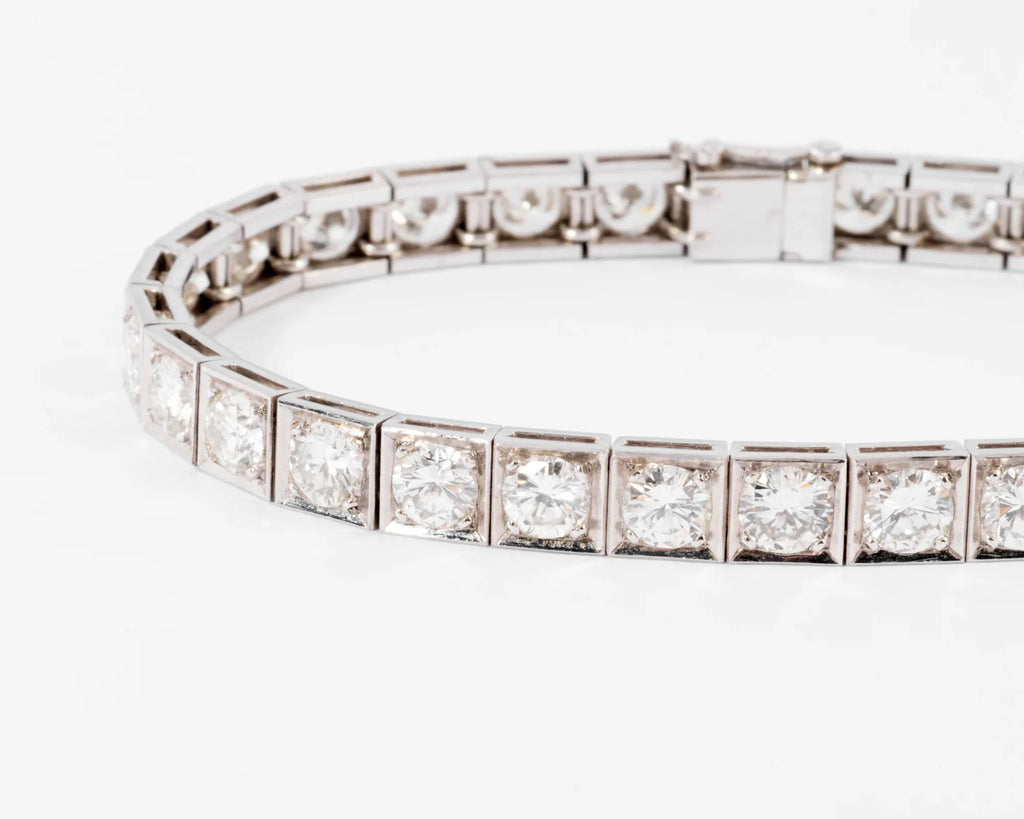 Diamond and platinum tennis bracelet