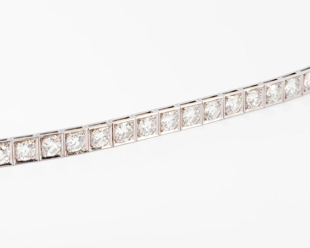 Diamond and platinum tennis bracelet