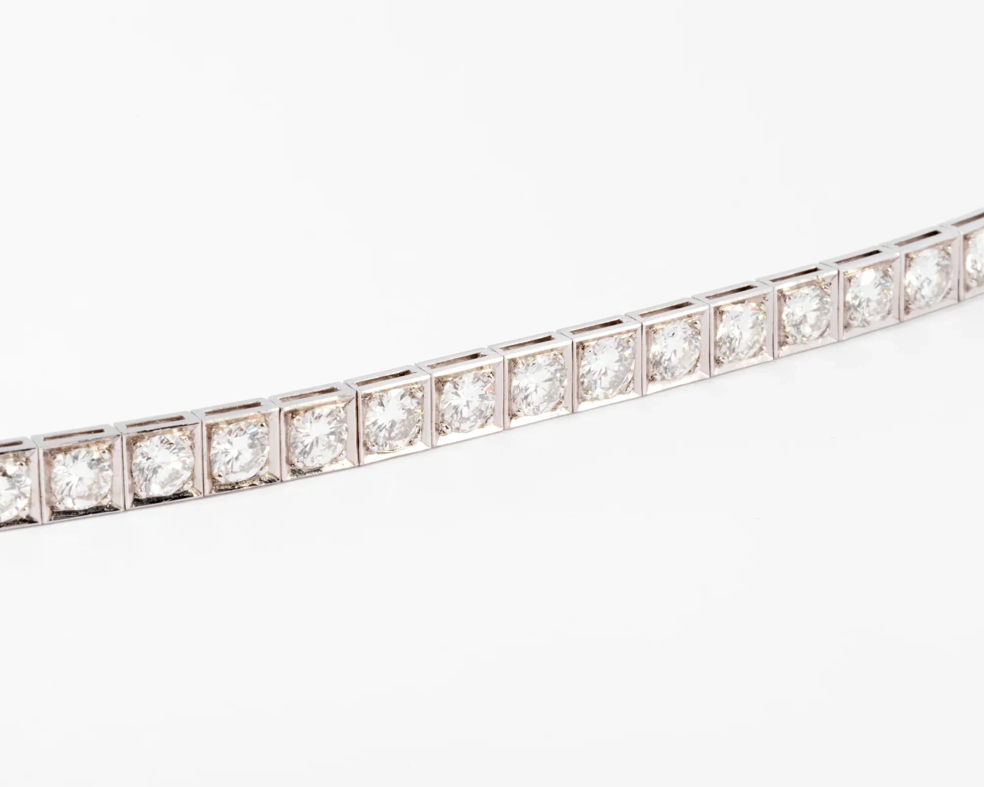 Diamond and platinum tennis bracelet