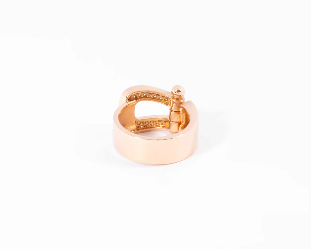 Fred Force 10 rose gold ring, pavé with diamonds