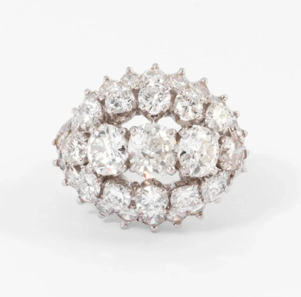 1960s white gold and diamond ring