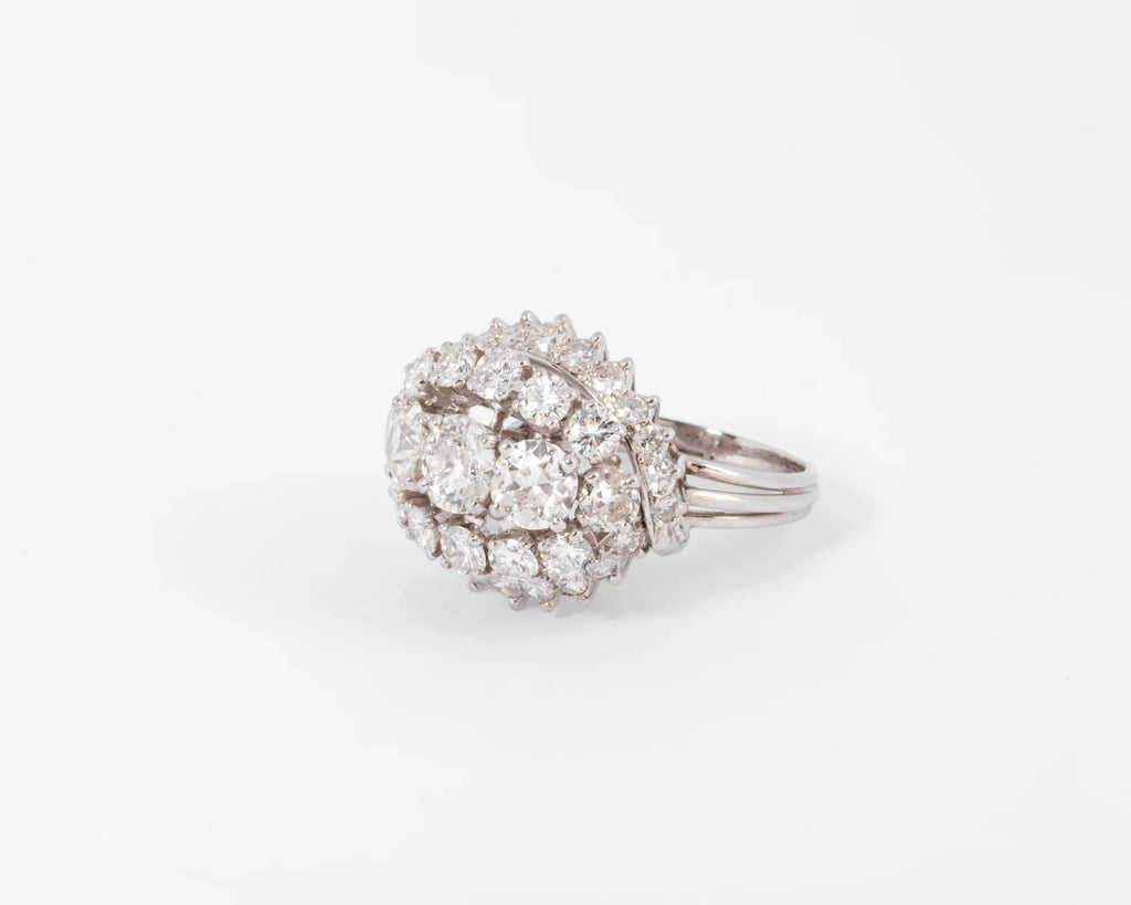 1960s white gold and diamond ring