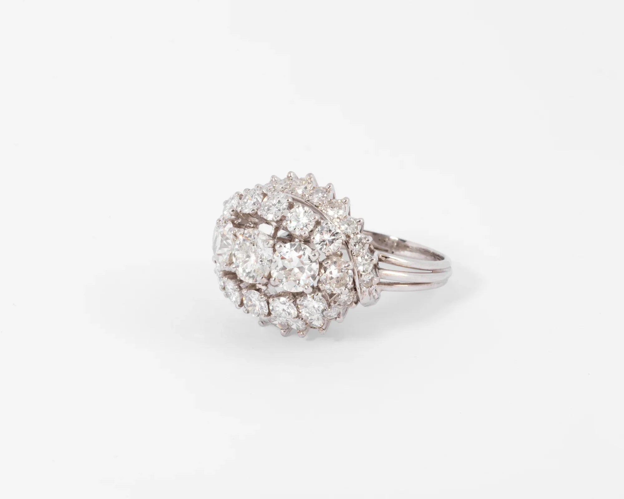 1960s white gold and diamond ring
