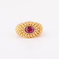 Etruscan yellow gold Ruby ring