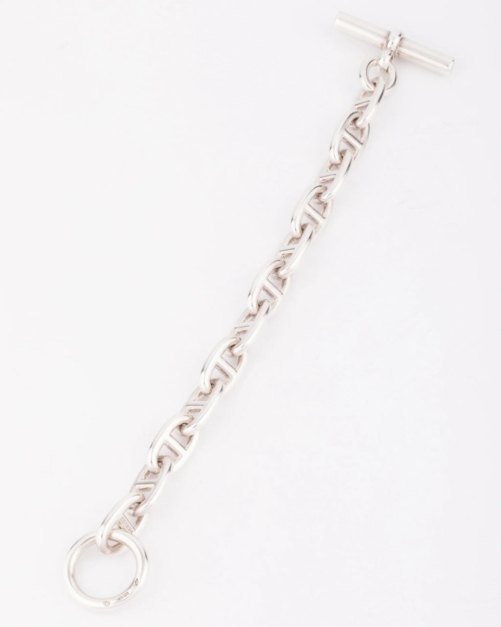 Bracelet en argent de la maison Hermés modèle chaine d'ancre