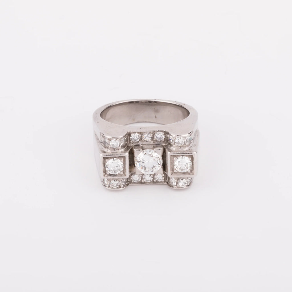Bague platine et diamant
