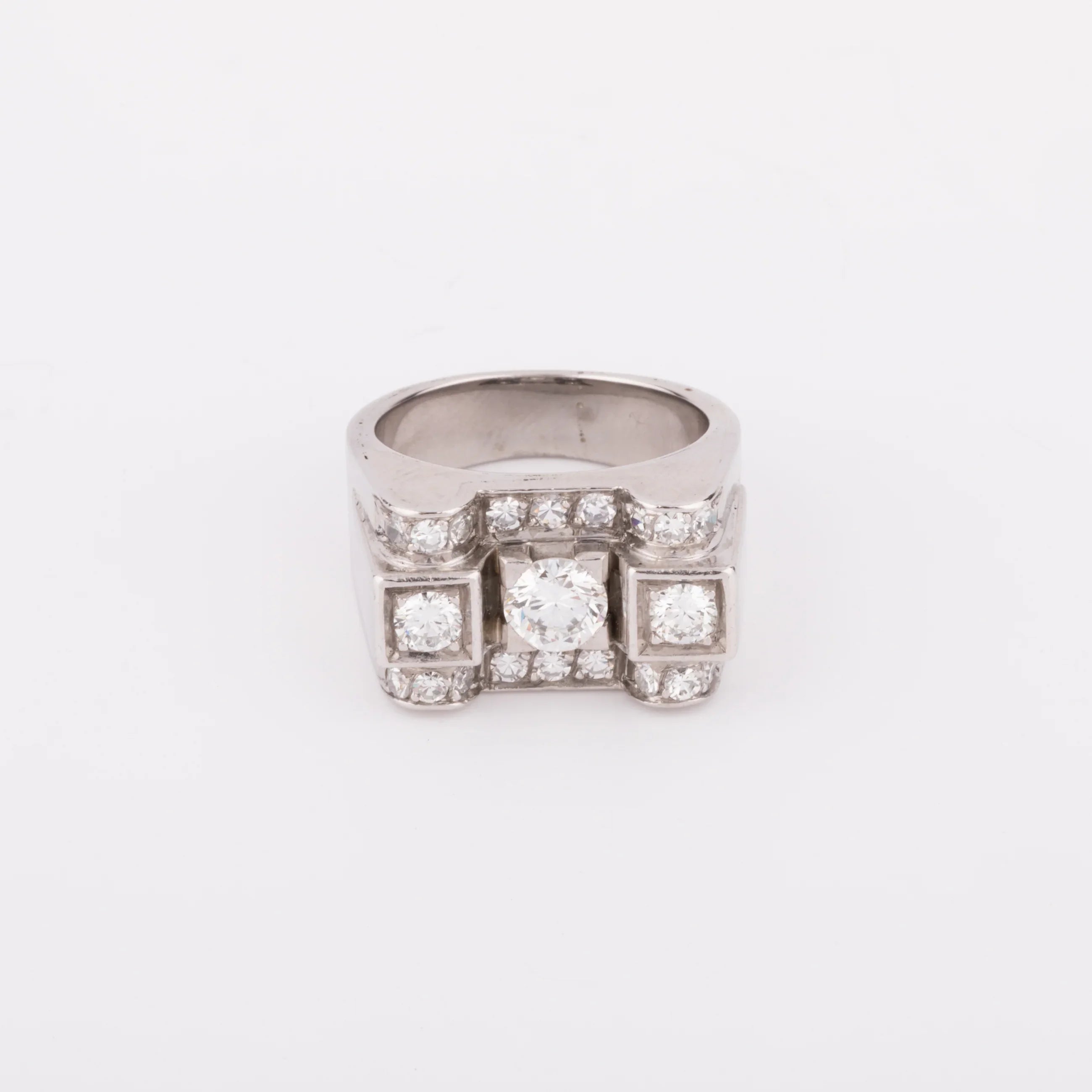 Bague platine et diamant