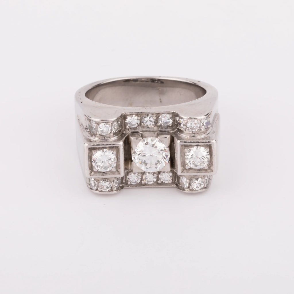 Bague platine et diamant