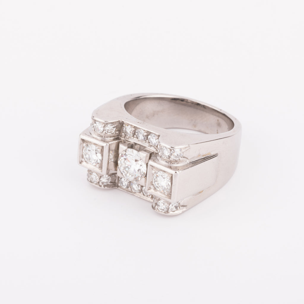 Bague platine et diamant