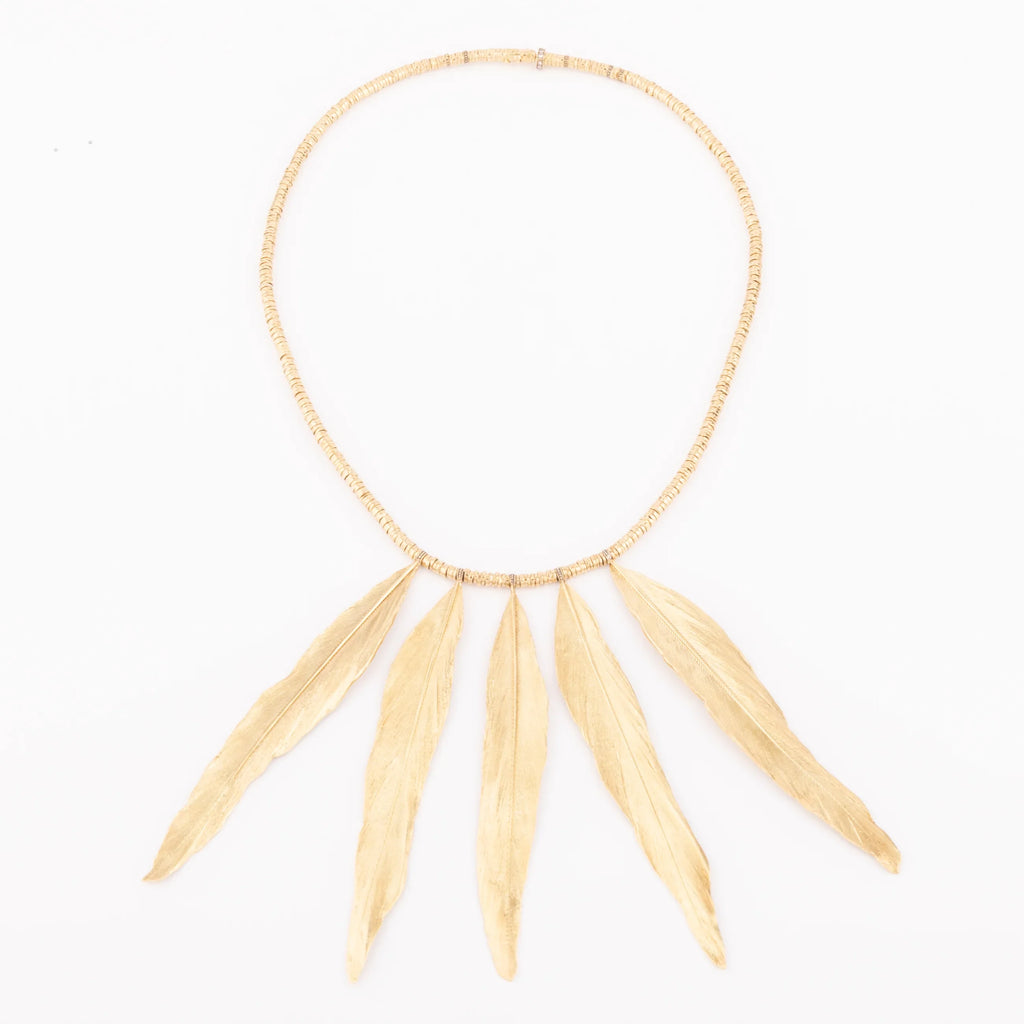 H.Stern gold necklace forming gold feathers