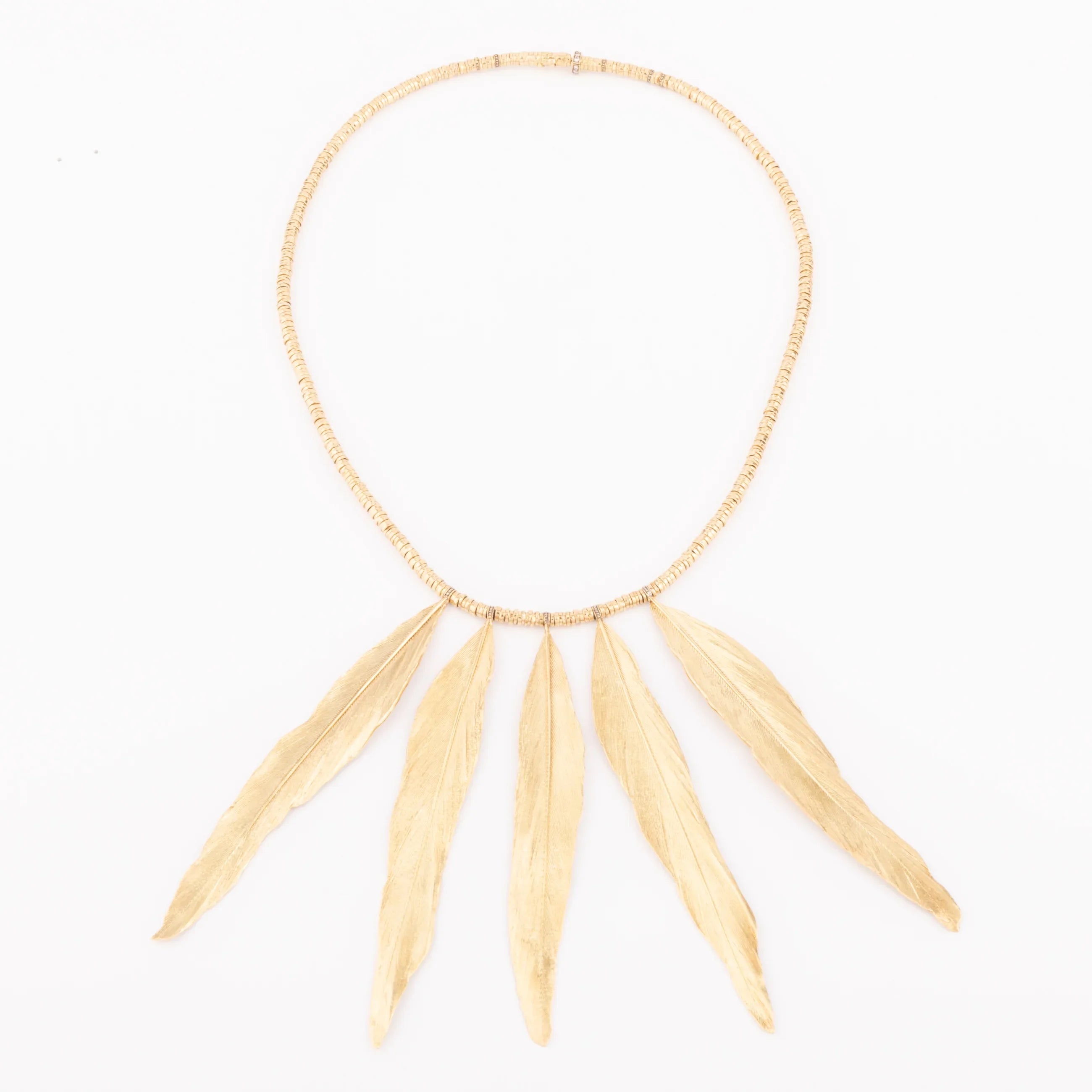 H.Stern gold necklace forming gold feathers