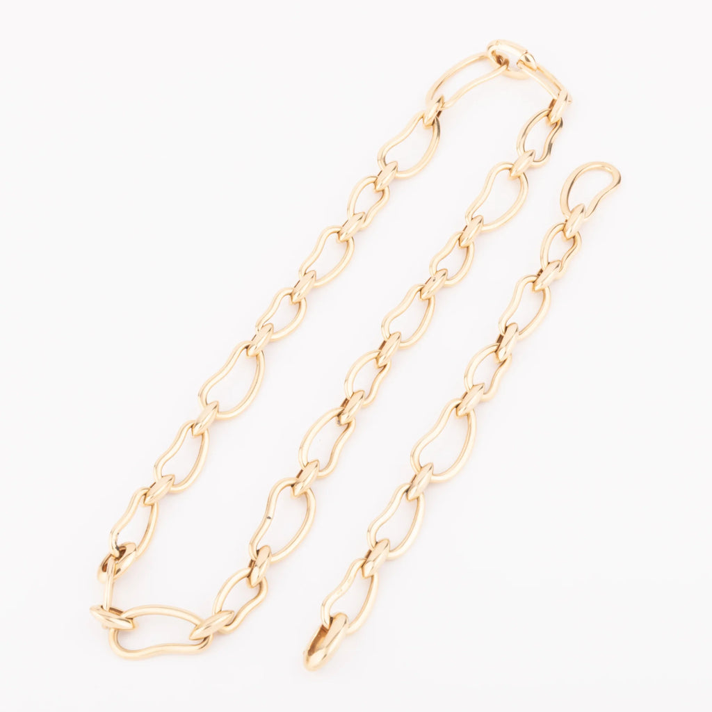 Pomellato yellow gold necklace and bracelet, Paisley model