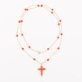 Gold and coral long necklace