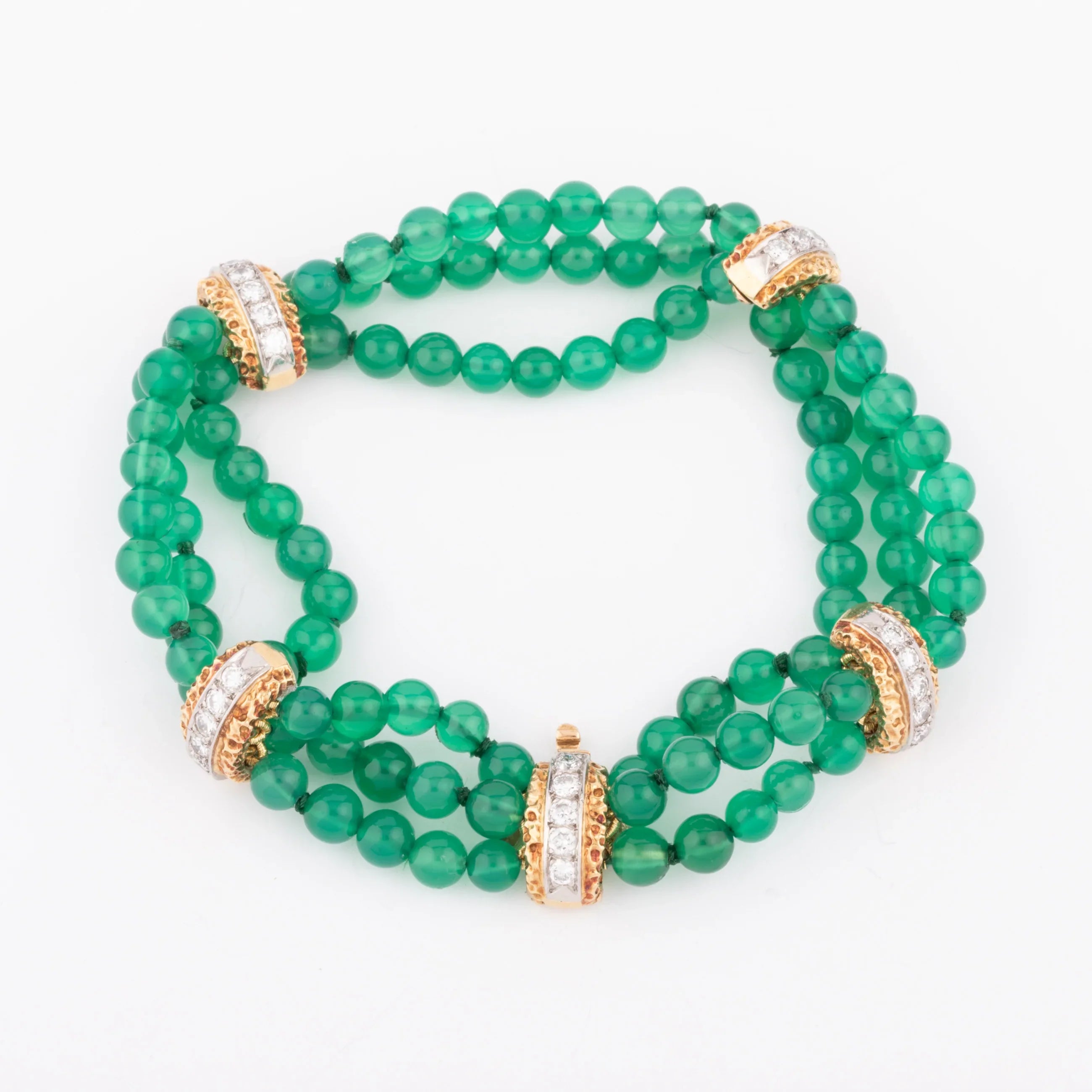 Bracelet Van Cleef and Arpels en chrysoprase diamants or jaune