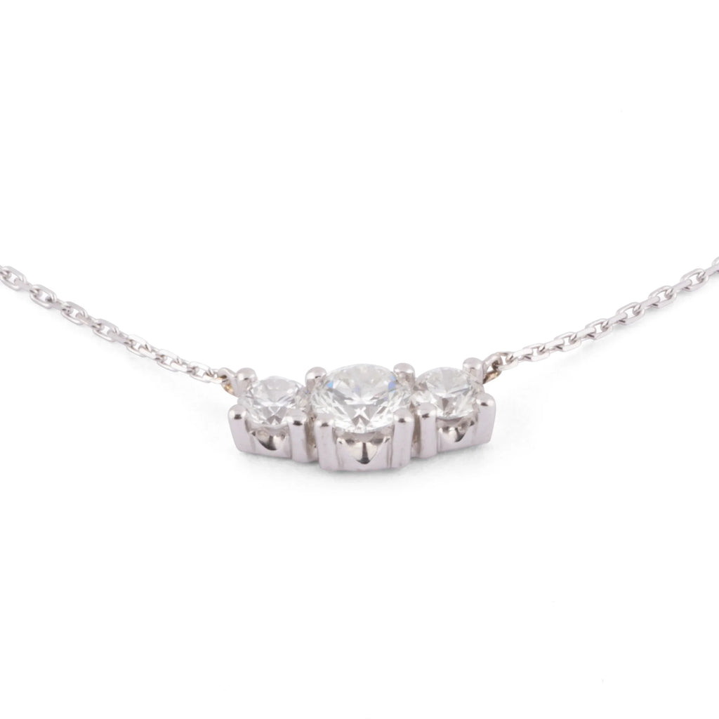Collier or gris 3 diamants