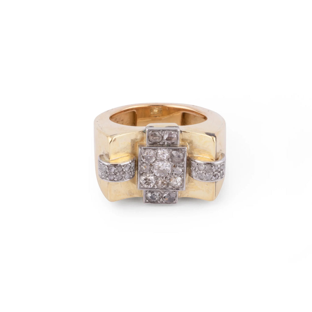 Platinum and gold Tank ring