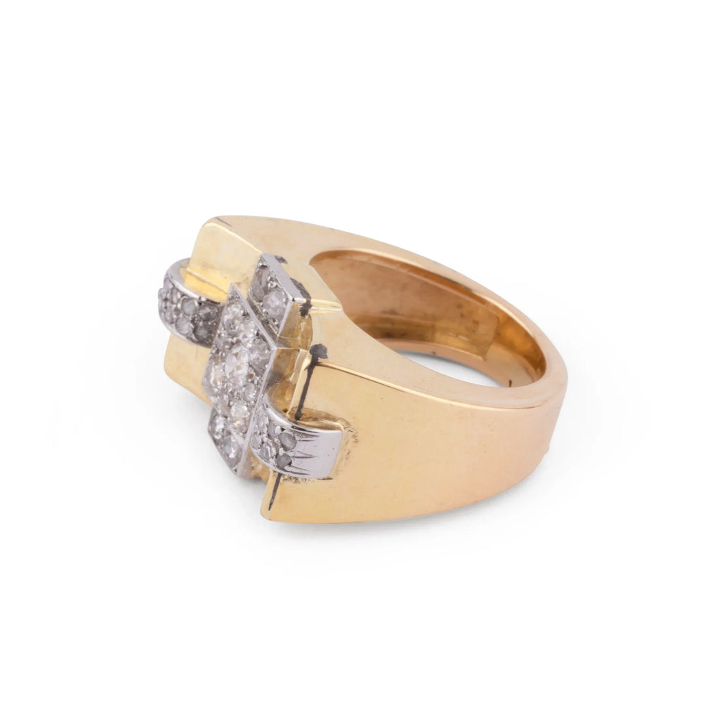 Platinum and gold Tank ring