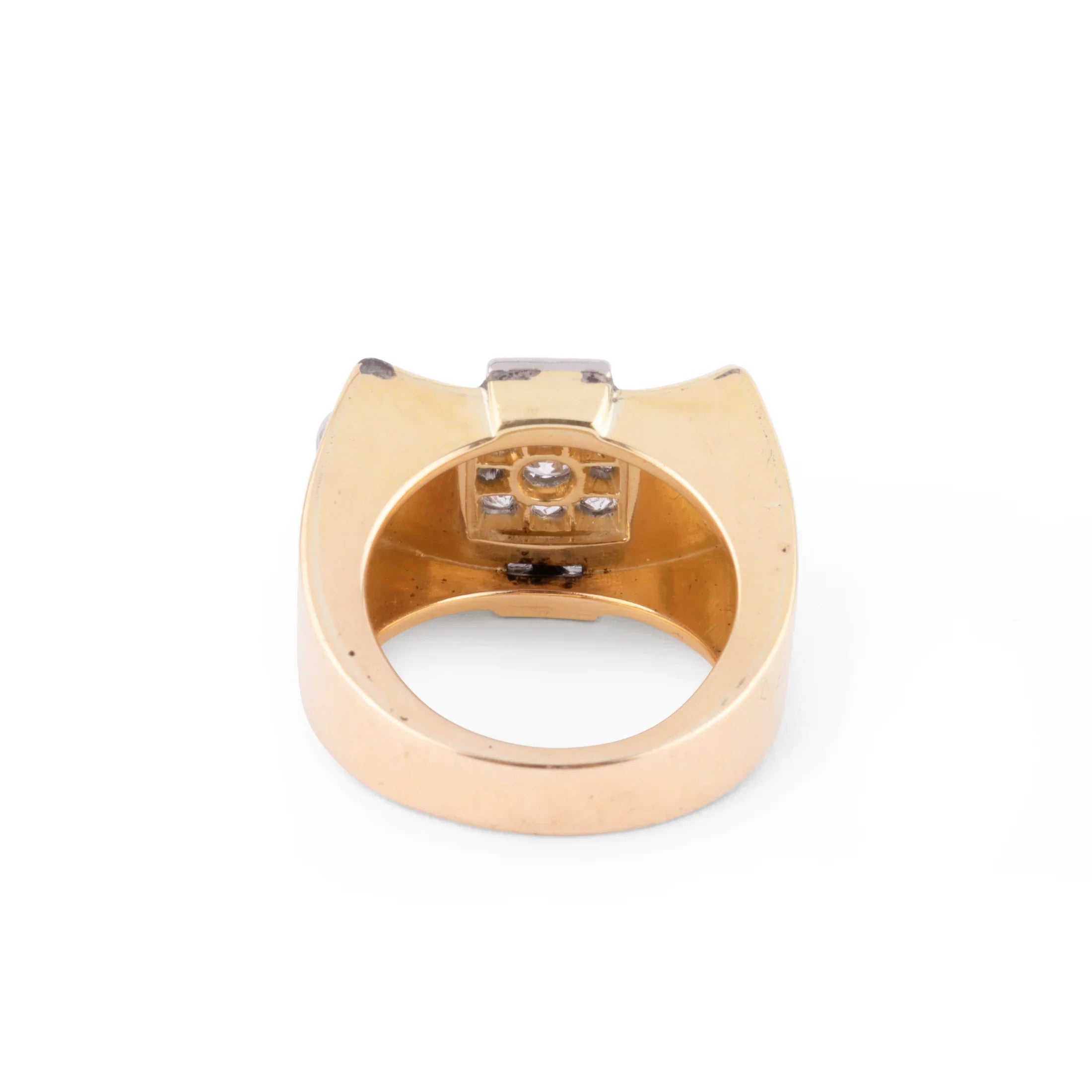Platinum and gold Tank ring