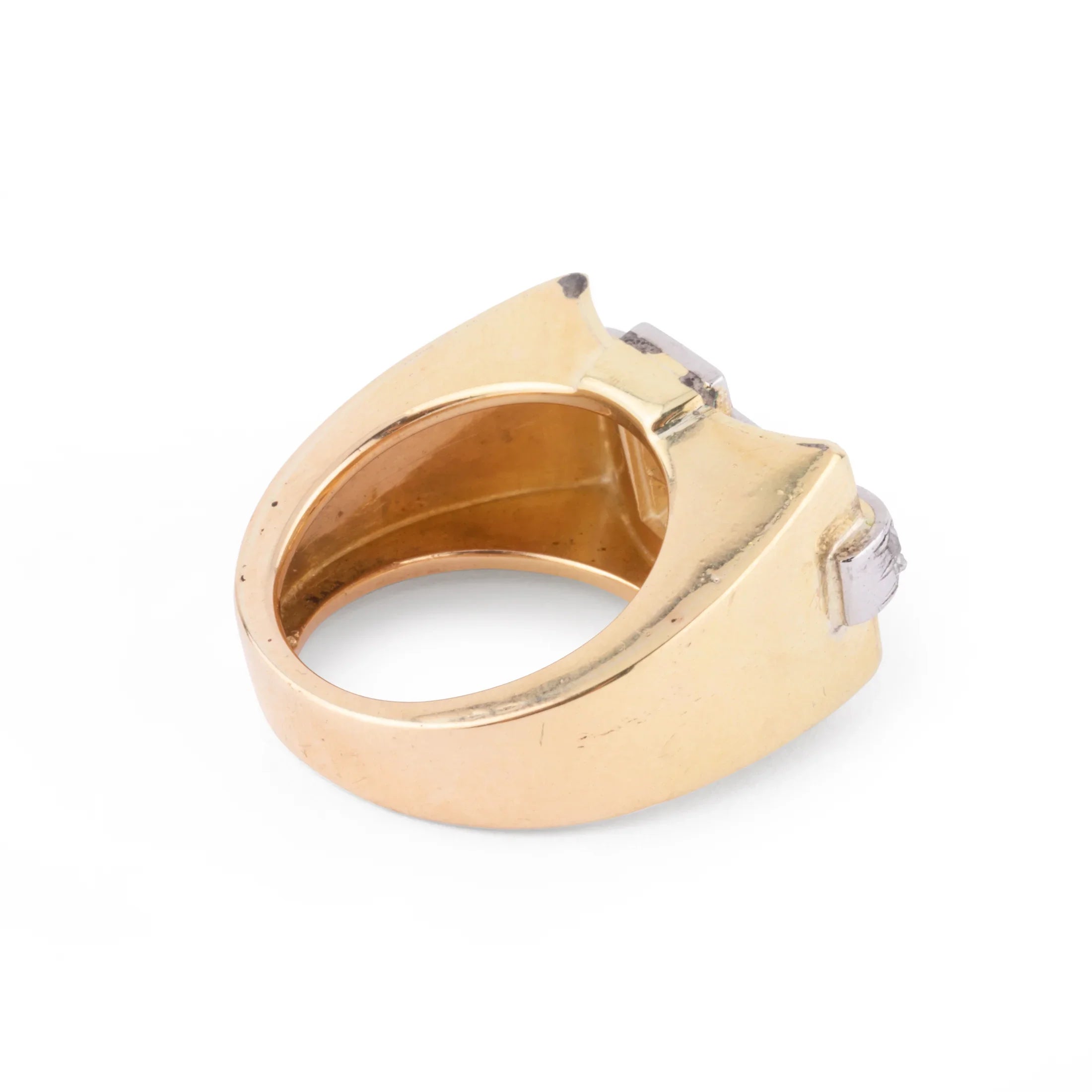 Platinum and gold Tank ring