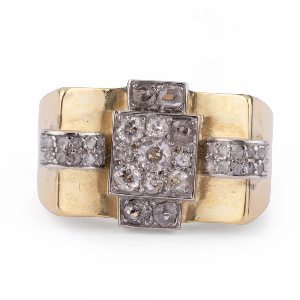 Platinum and gold Tank ring