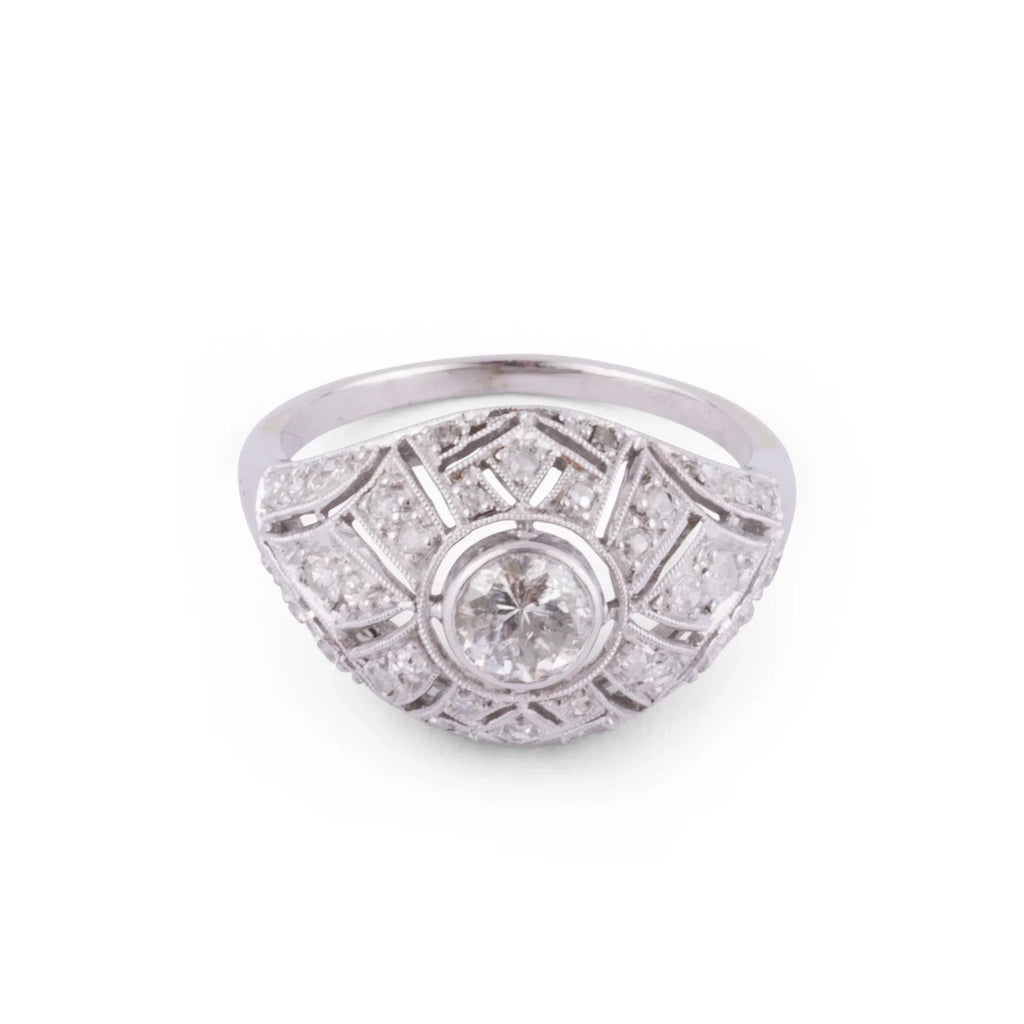 Platinum diamond dome ring