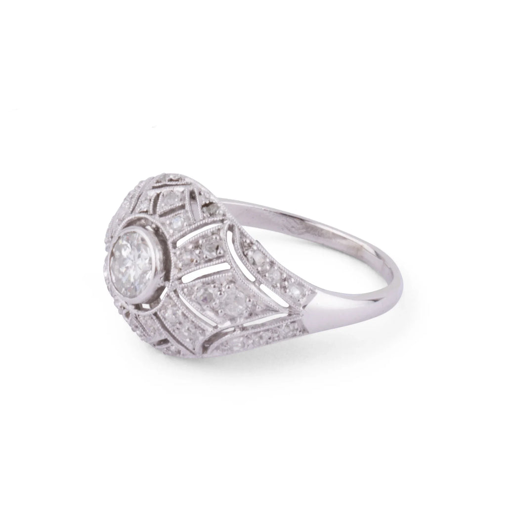 Platinum diamond dome ring