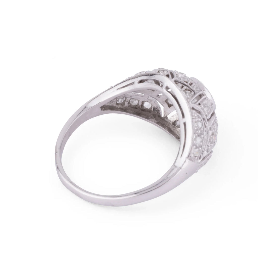 Platinum diamond dome ring