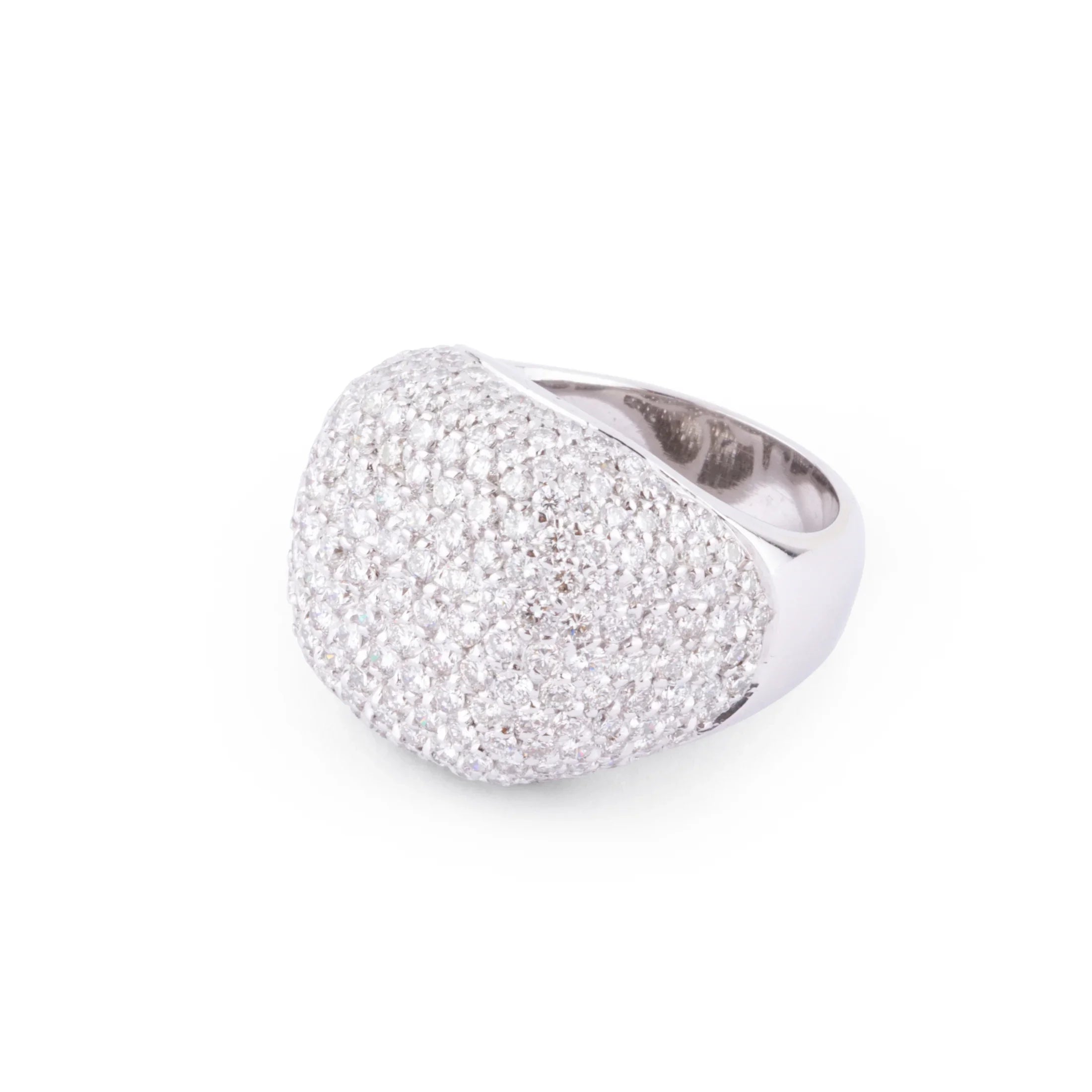 White gold and diamond ball ring