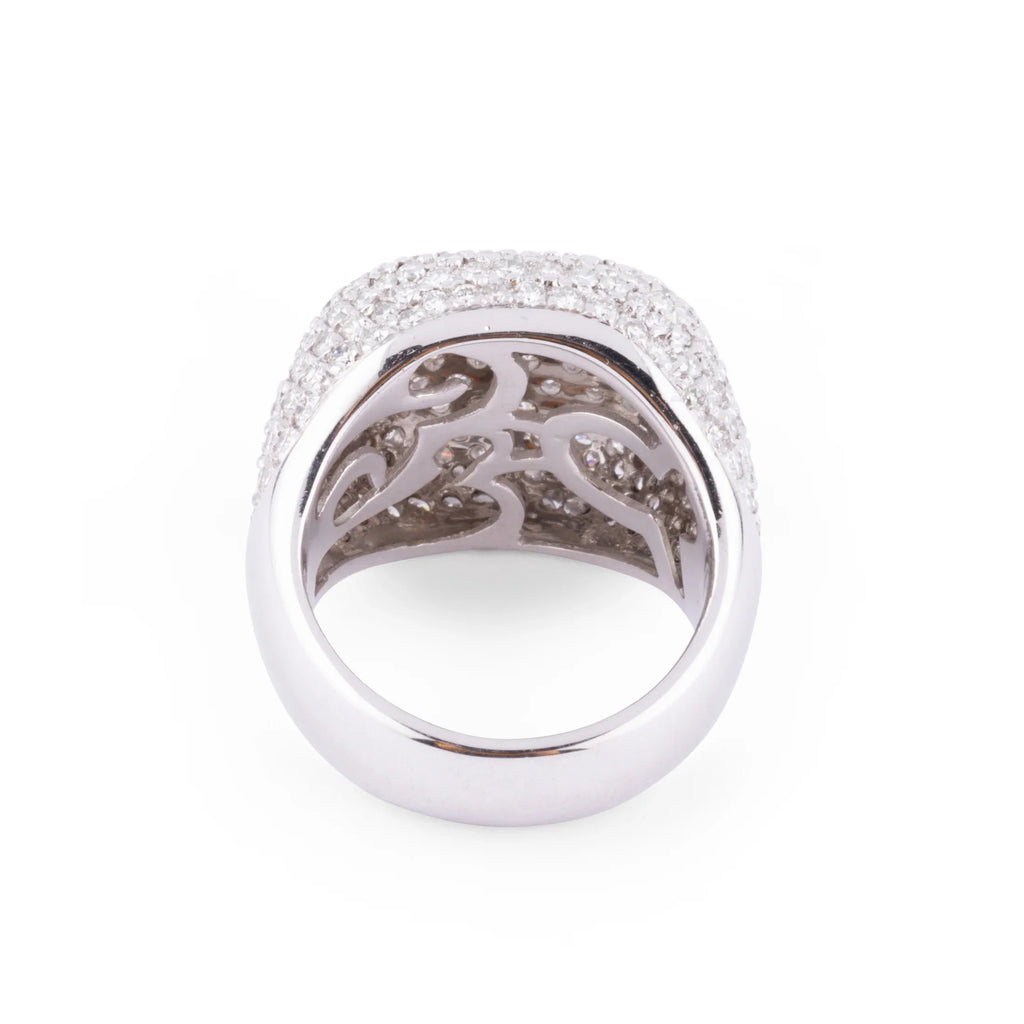 White gold and diamond ball ring