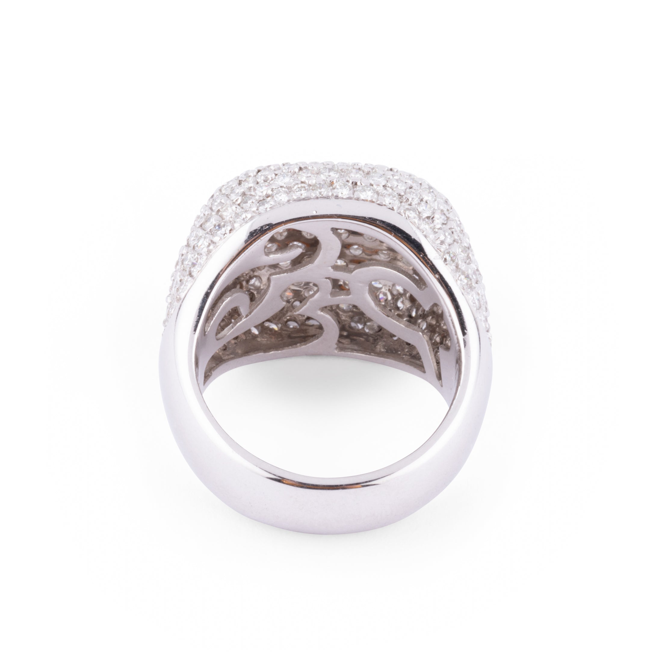 White gold and diamond ball ring