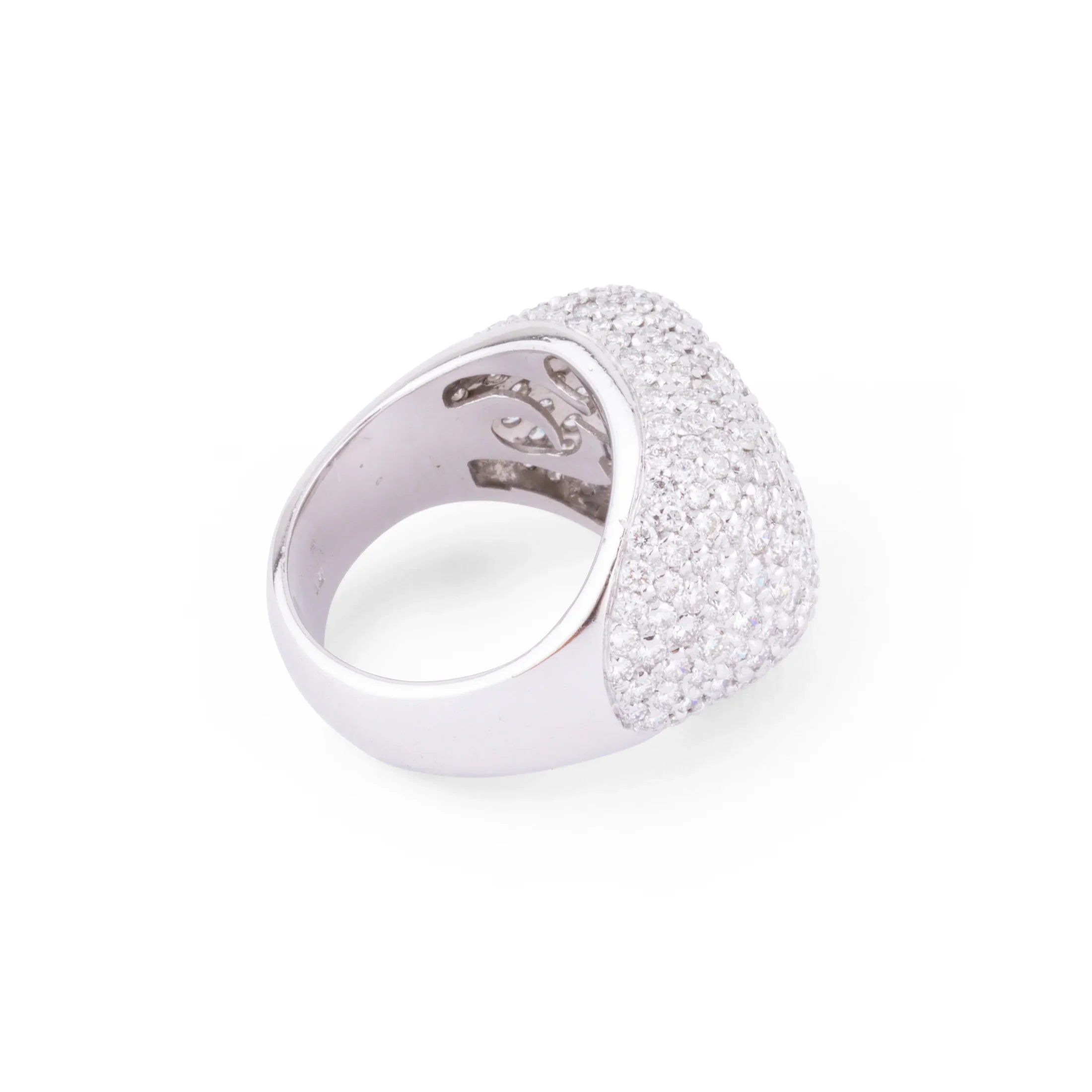 White gold and diamond ball ring