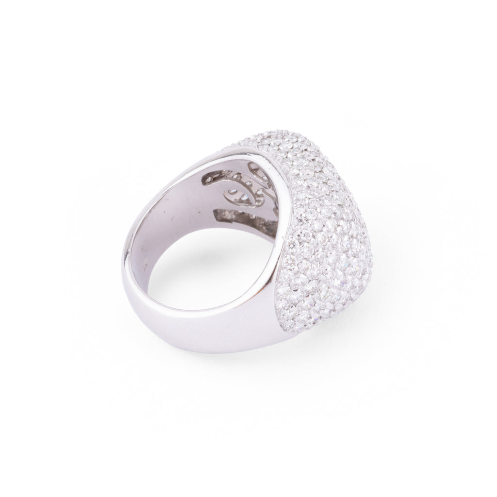White gold and diamond ball ring