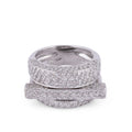 Asymmetrical white gold and diamond ring