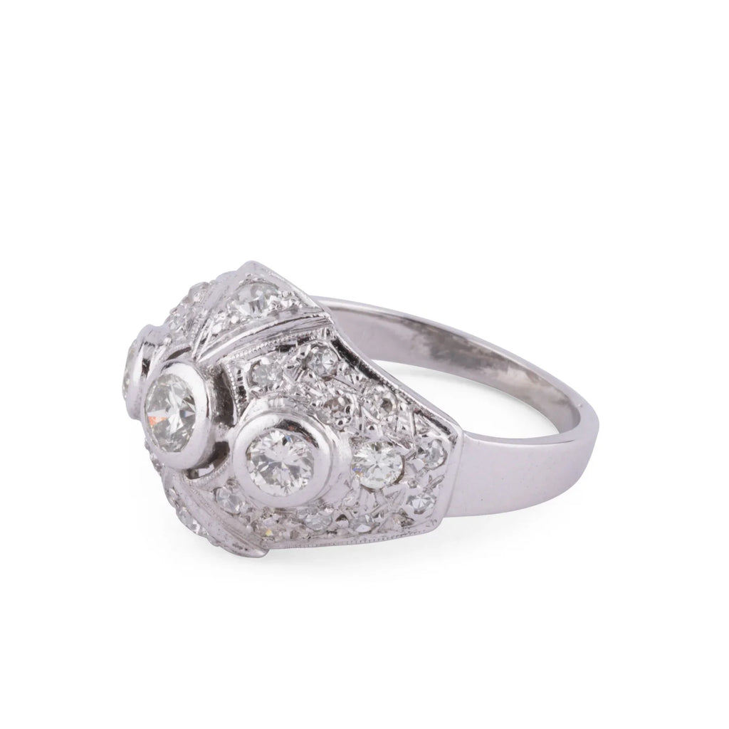 Bague dôme en platine