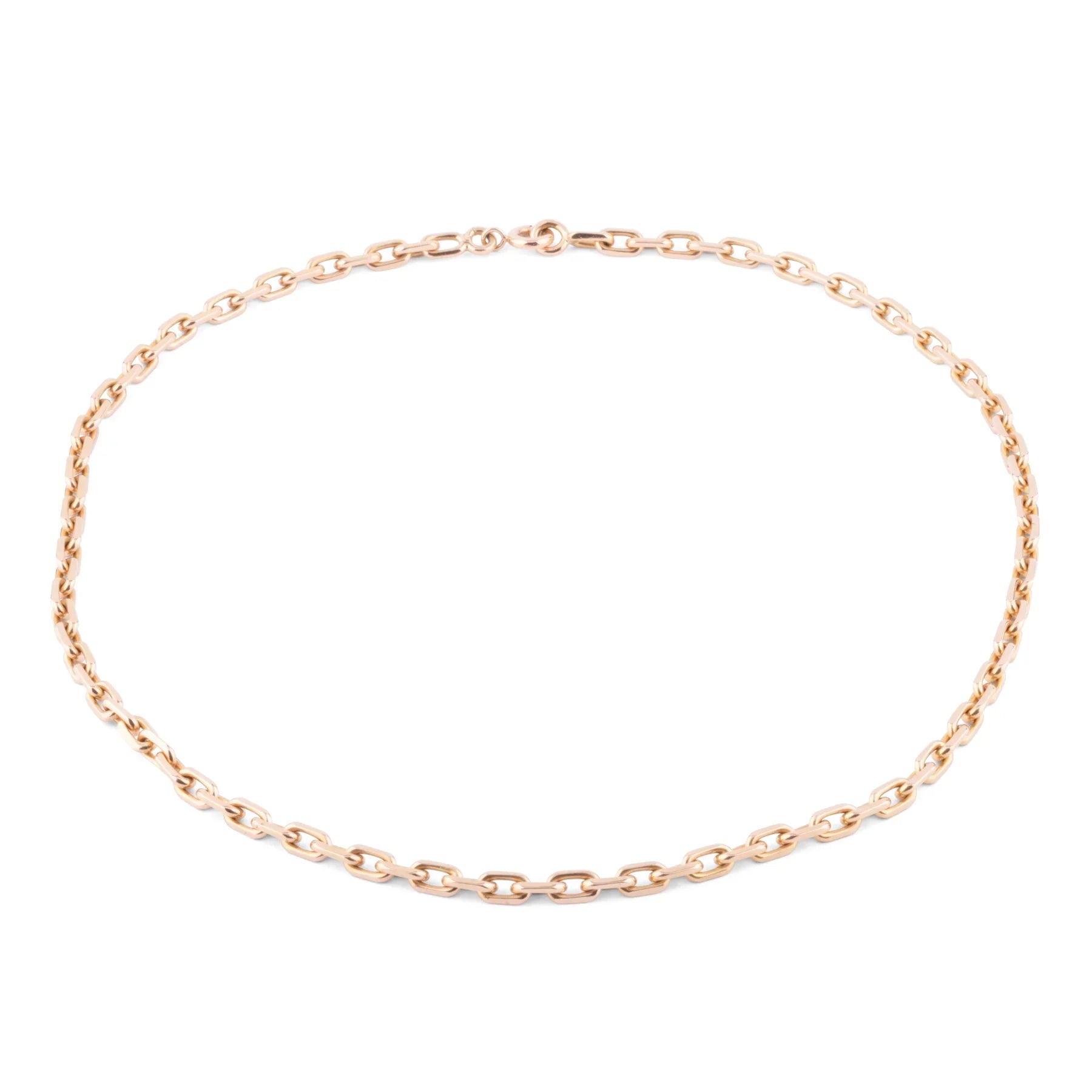 Collier en or jaune maille força limé