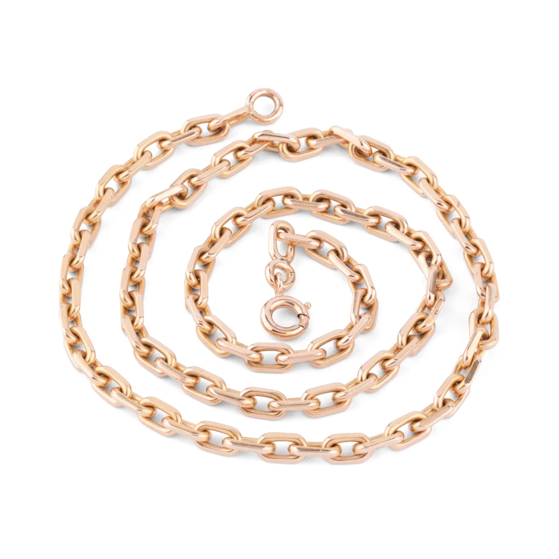 Collier en or jaune maille força limé