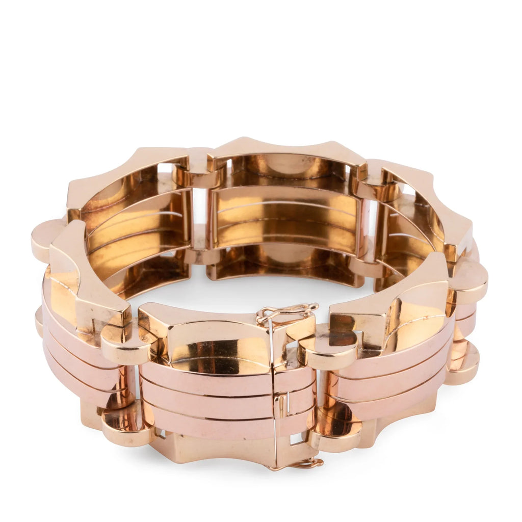 Bracelet tank or jaune et rose