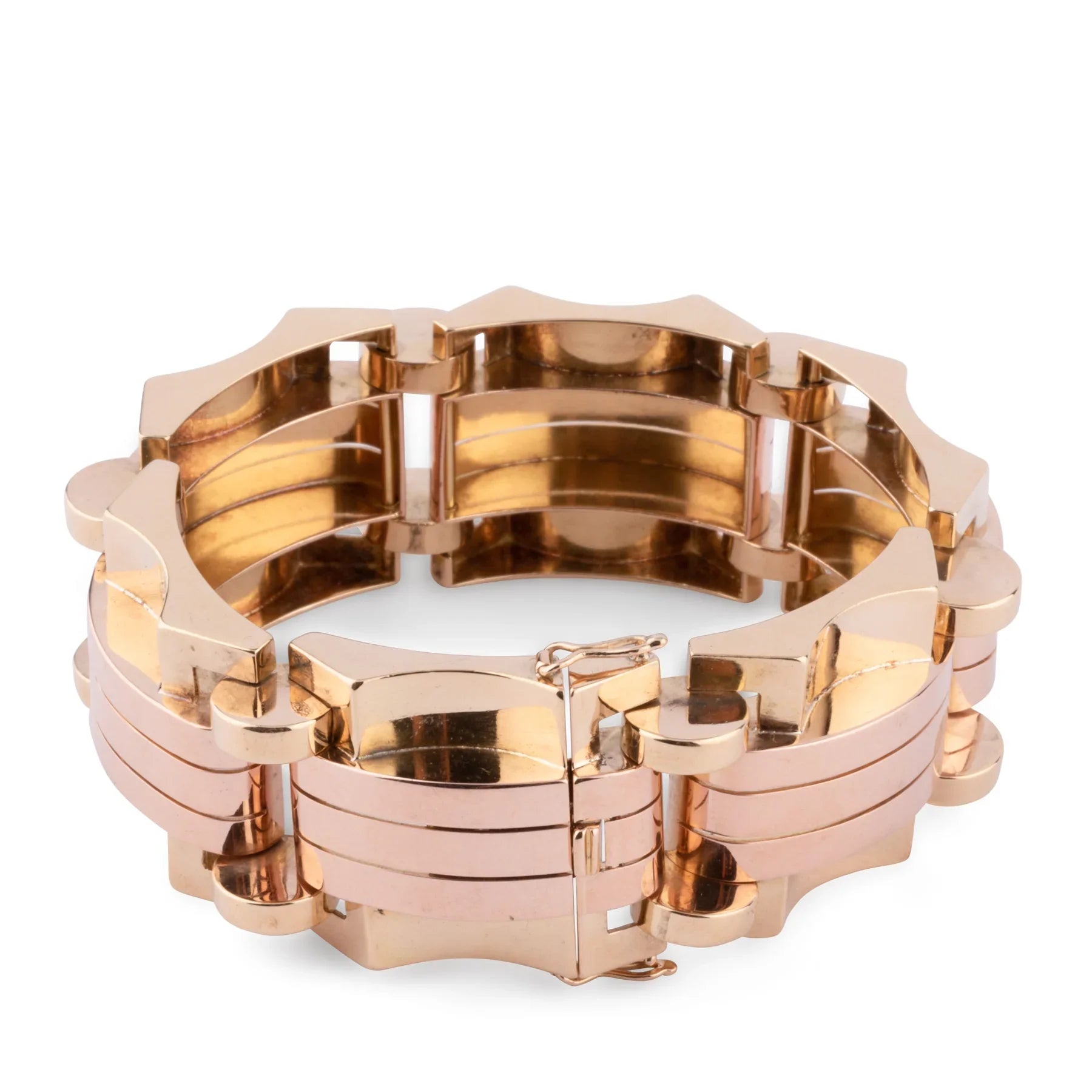 Bracelet tank or jaune et rose