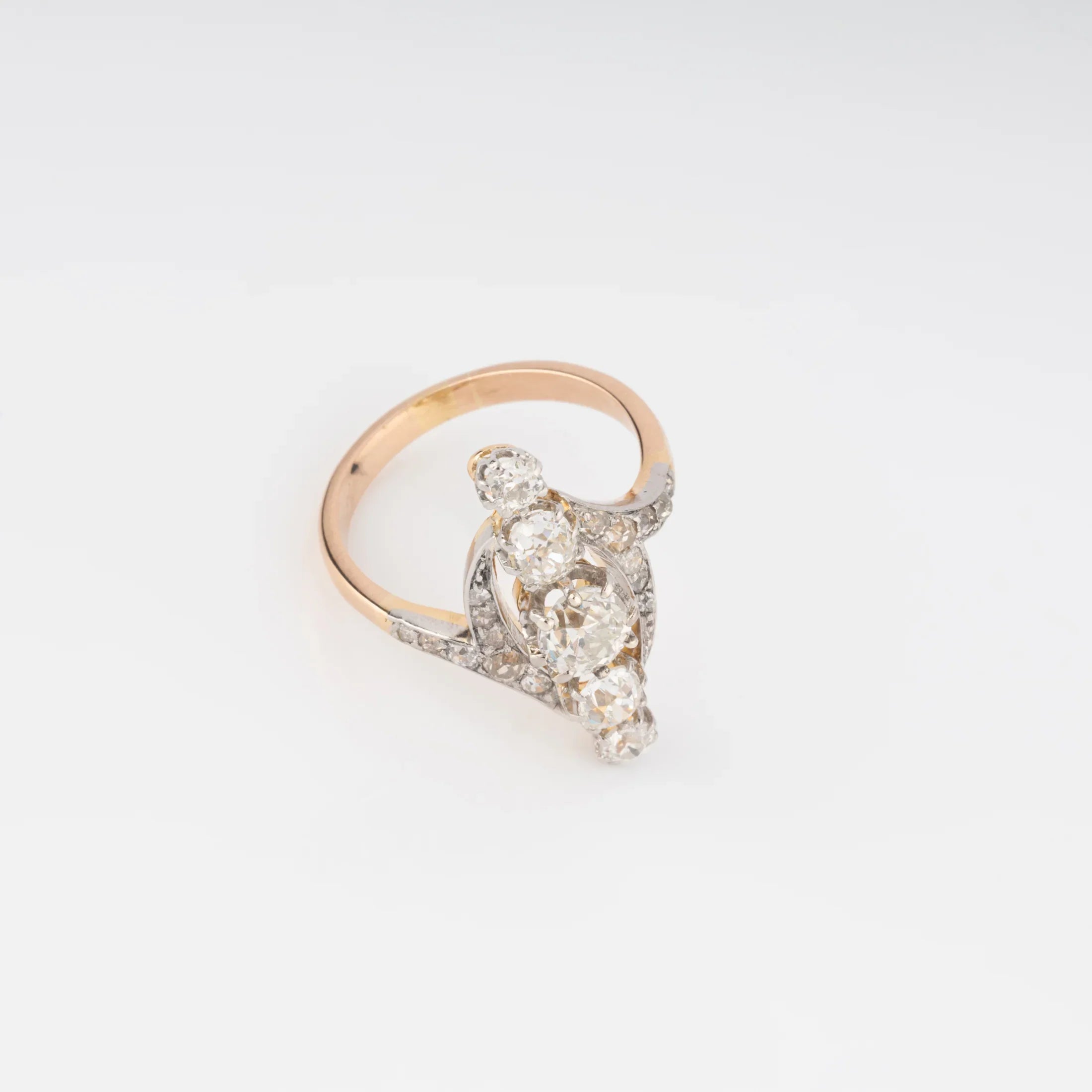 Marquise diamond gold ring